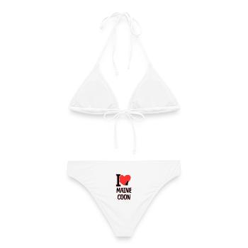 Ich liebe Maine Coon - Frauen Bikini - Weiß - Hinten - AI Model Female 172 dark (172cm)