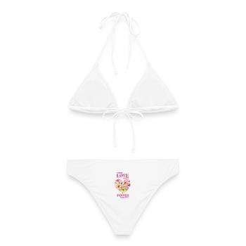 Là où l’amour grandit, l’amour suit - Bikini femme - blanc - Dos - AI Model Female 172 dark (172cm)