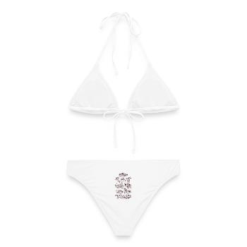 SCHÄTZE DES WALDES - Frauen Bikini - Weiß - Hinten - AI Model Female 172 dark (172cm)