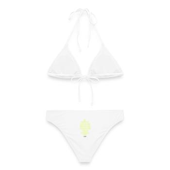 Neon Motivationszitat Potenzial entfalten - Frauen Bikini - Weiß - Hinten - AI Model Female 172 dark (172cm)