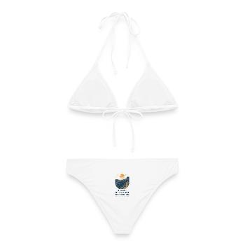 Motivational Quote – Motivation & Mindset - Frauen Bikini - Weiß - Hinten - AI Model Female 172 dark (172cm)