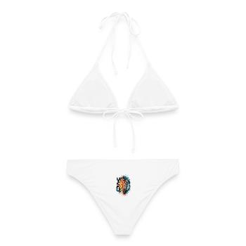YESHUA – Löwe von Juda | Christliches Design  - Frauen Bikini - Weiß - Hinten - AI Model Female 172 dark (172cm)