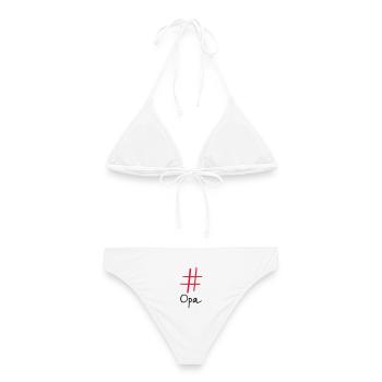 #Opa Hashtag Social Media I Geschenkidee für Opa - Frauen Bikini - Weiß - Hinten - AI Model Female 172 dark (172cm)