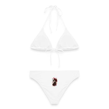 Univers Japonais - Femme Japonaise - Bikini femme - blanc - Dos - AI Model Female 172 dark (172cm)