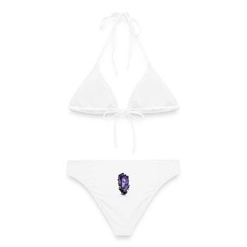 Lila Mondportale (Vollformat auf der Rückseite) - Frauen Bikini - Weiß - Hinten - AI Model Female 172 dark (172cm)