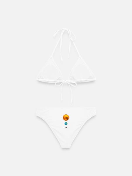 Feuerkugel Erde Mond Sonne - Frauen Bikini - Weiß