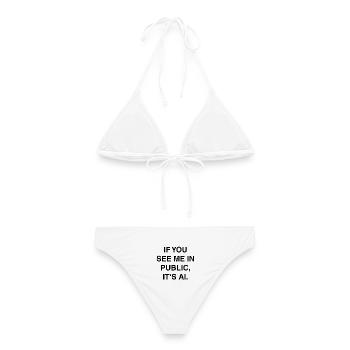 Si vous me voyez en public, c’est une déclaration d’IA - Bikini femme - blanc - Dos - AI Model Female 172 dark (172cm)