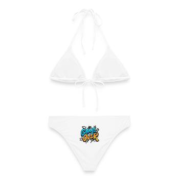 Game Over Graffiti Neon Gradient - Frauen Bikini - Weiß - Hinten - AI Model Female 172 dark (172cm)