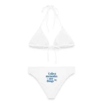 Erinnerungen statt Dinge – Collect memories - Frauen Bikini - Weiß - Hinten - AI Model Female 172 dark (172cm)