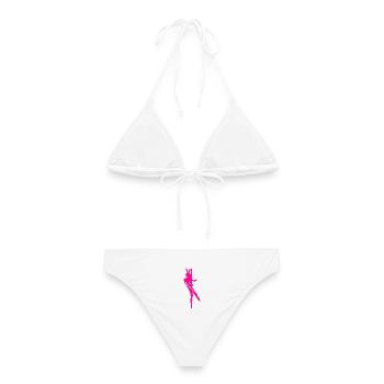 Silhouette du lapin d’orne - Bikini femme - blanc - Dos - AI Model Female 172 dark (172cm)
