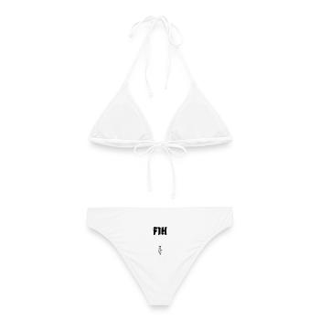FIH Fish Meme-Design - Frauen Bikini - Weiß - Hinten - AI Model Female 172 dark (172cm)