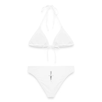 Schwert - Frauen Bikini - Weiß - Hinten - AI Model Female 172 dark (172cm)