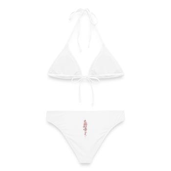 Sünder Dolch und Rosen Tattoo-Stil Dunkler Aesthet - Frauen Bikini - Weiß - Hinten - AI Model Female 172 dark (172cm)