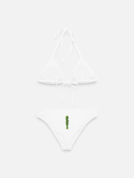 Grüner Zopf mit Kräutern - Frauen Bikini - Weiß