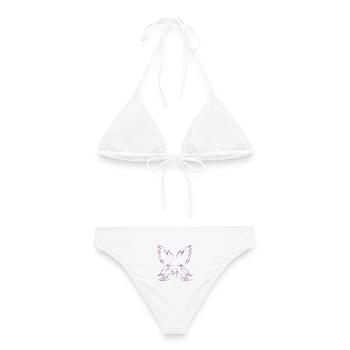 Chrome Métallisé Ailes de Fée Design Tribal - Bikini femme - blanc - Dos - AI Model Female 172 dark (172cm)