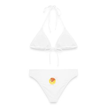 tennis stylisé - Bikini femme - blanc - Dos - AI Model Female 172 dark (172cm)