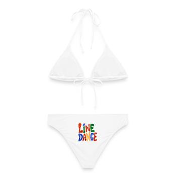 Amour de la danse en ligne - Bikini femme - blanc - Dos - AI Model Female 172 dark (172cm)