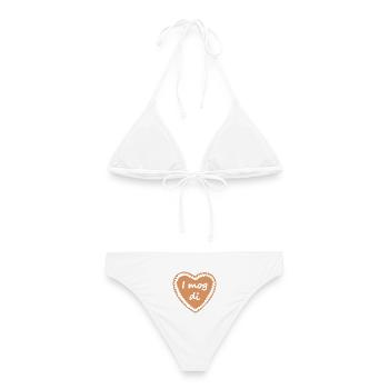 Lebkuchenherz I mog di - Frauen Bikini - Weiß - Hinten - AI Model Female 172 dark (172cm)