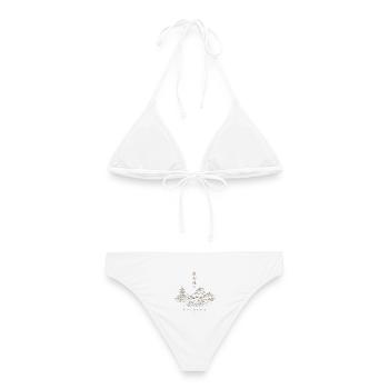 Bushidō Tokio Landschaft Gold - Frauen Bikini - Weiß - Hinten - AI Model Female 172 dark (172cm)
