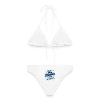 Supervater wird großartiger Opa – Ankündigung - Frauen Bikini - Weiß - Hinten - AI Model Female 172 dark (172cm)