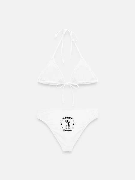 Boxer in schwarz weiß  - Frauen Bikini - Weiß