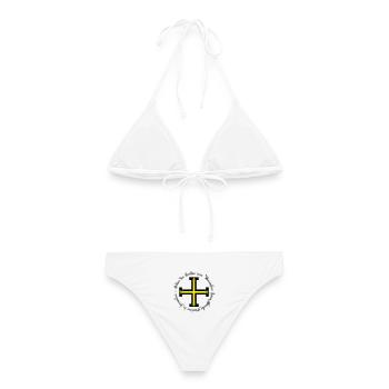 Ordre Teutonique - Bikini femme - blanc - Dos - AI Model Female 172 dark (172cm)