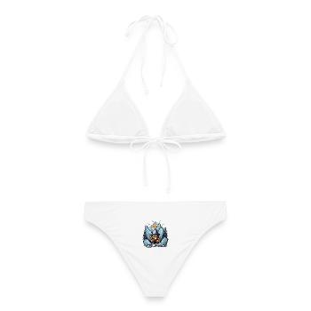 Abstrakter Berggorilla mit Hut - Frauen Bikini - Weiß - Hinten - AI Model Female 172 dark (172cm)