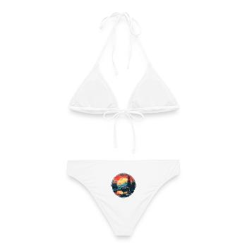 Belle conception de la nature avec des cerfs dans la forêt - Bikini femme - blanc - Dos - AI Model Female 172 dark (172cm)