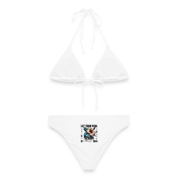 Hibiscus Blue Tropical Blossom Laisse ton âme s’épanouir - Bikini femme - blanc - Dos - AI Model Female 172 dark (172cm)