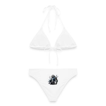 Tigre Samouraï - Bikini femme - blanc - Dos - AI Model Female 172 dark (172cm)