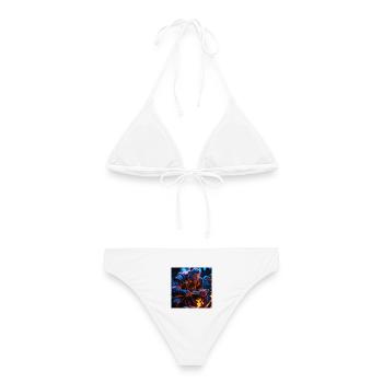 Fantasy Wikinger mit einer Axt - Frauen Bikini - Weiß - Hinten - AI Model Female 172 dark (172cm)
