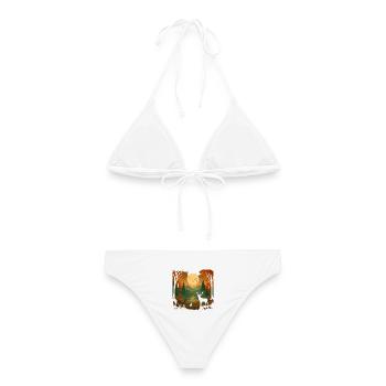 Mondlicht über dem Herbstwald - Frauen Bikini - Weiß - Hinten - AI Model Female 172 dark (172cm)