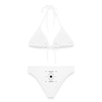 Nature is the Art of God - Frauen Bikini - Weiß - Hinten - AI Model Female 172 dark (172cm)