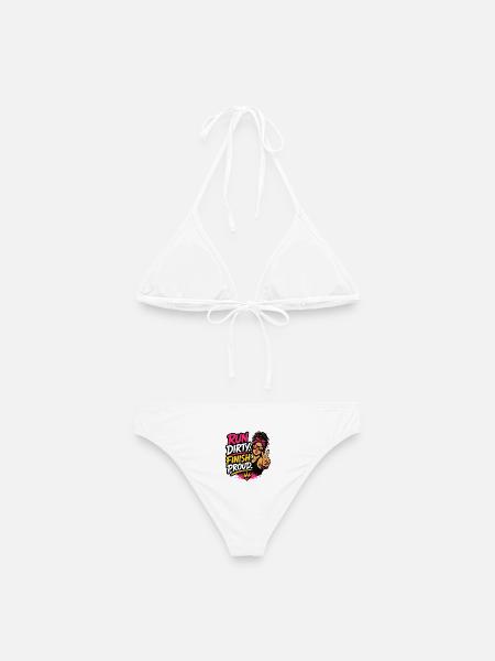 Run Dirty Finish Proud Runner Girl Design - Frauen Bikini - Weiß