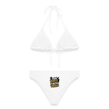 Design de coureur OCR Run Dirty Finish Proud - Bikini femme - blanc - Dos - AI Model Female 172 dark (172cm)