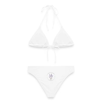 Lavendel - Frauen Bikini - Weiß - Hinten - AI Model Female 172 dark (172cm)