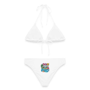 Urlaubsmodus: Ab ins Meer - Frauen Bikini - Weiß - Hinten - AI Model Female 172 dark (172cm)