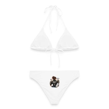 Baustellenromantik: Bauleiterin Architektur - Frauen Bikini - Weiß - Hinten - AI Model Female 172 dark (172cm)