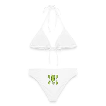 Grüne Bakterien-Silhouetten-Design - Frauen Bikini - Weiß - Hinten - AI Model Female 172 dark (172cm)