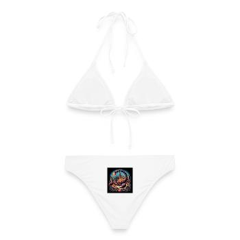 Skorpion Inferno - Frauen Bikini - Weiß - Hinten - AI Model Female 172 dark (172cm)