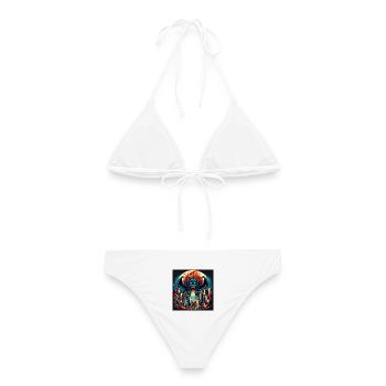 Gorilla Apokalypse - Frauen Bikini - Weiß - Hinten - AI Model Female 172 dark (172cm)