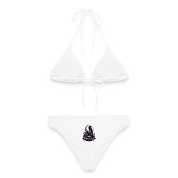 Halloween-Mystery-Rabe - Frauen Bikini - Weiß - Hinten - AI Model Female 172 dark (172cm)