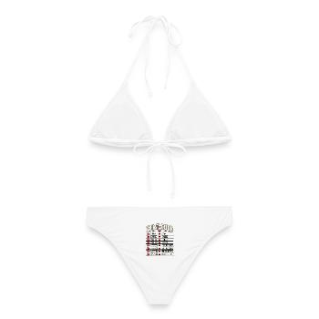Flirt-Code – Lustiges Dating Design - Frauen Bikini - Weiß - Hinten - AI Model Female 172 dark (172cm)