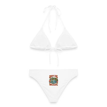 Save The Wildlife - Frauen Bikini - Weiß - Hinten - AI Model Female 172 dark (172cm)