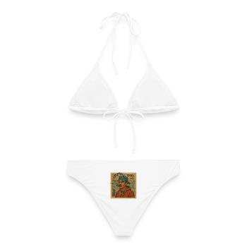 POSTSTEMPELJAHR 1990 - Frauen Bikini - Weiß - Hinten - AI Model Female 172 dark (172cm)