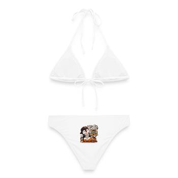 Design Süßer Pinguin Coffee Lover Kaffee macht all - Frauen Bikini - Weiß - Hinten - AI Model Female 172 dark (172cm)