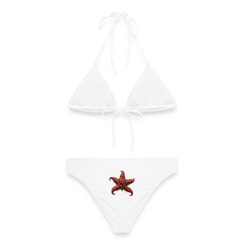 Unheimlicher Albtraum-Seestern - Frauen Bikini - Weiß - Hinten - AI Model Female 172 dark (172cm)
