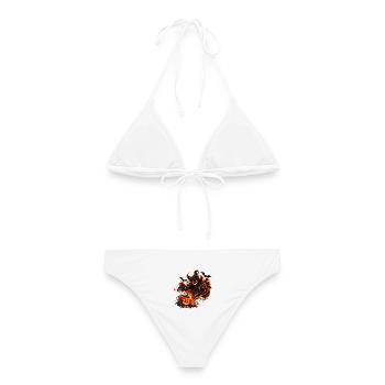 Feuriger Halloween Dämon - Frauen Bikini - Weiß - Hinten - AI Model Female 172 dark (172cm)
