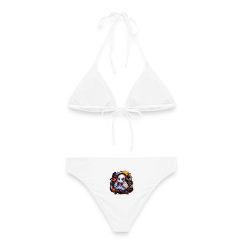 Halloween Gamer Geist: Hol dir den Style jetzt! - Frauen Bikini - Weiß - Hinten - AI Model Female 172 dark (172cm)