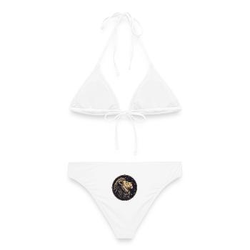 Lion avec ciel étoilé - Bikini femme - blanc - Dos - AI Model Female 172 dark (172cm)